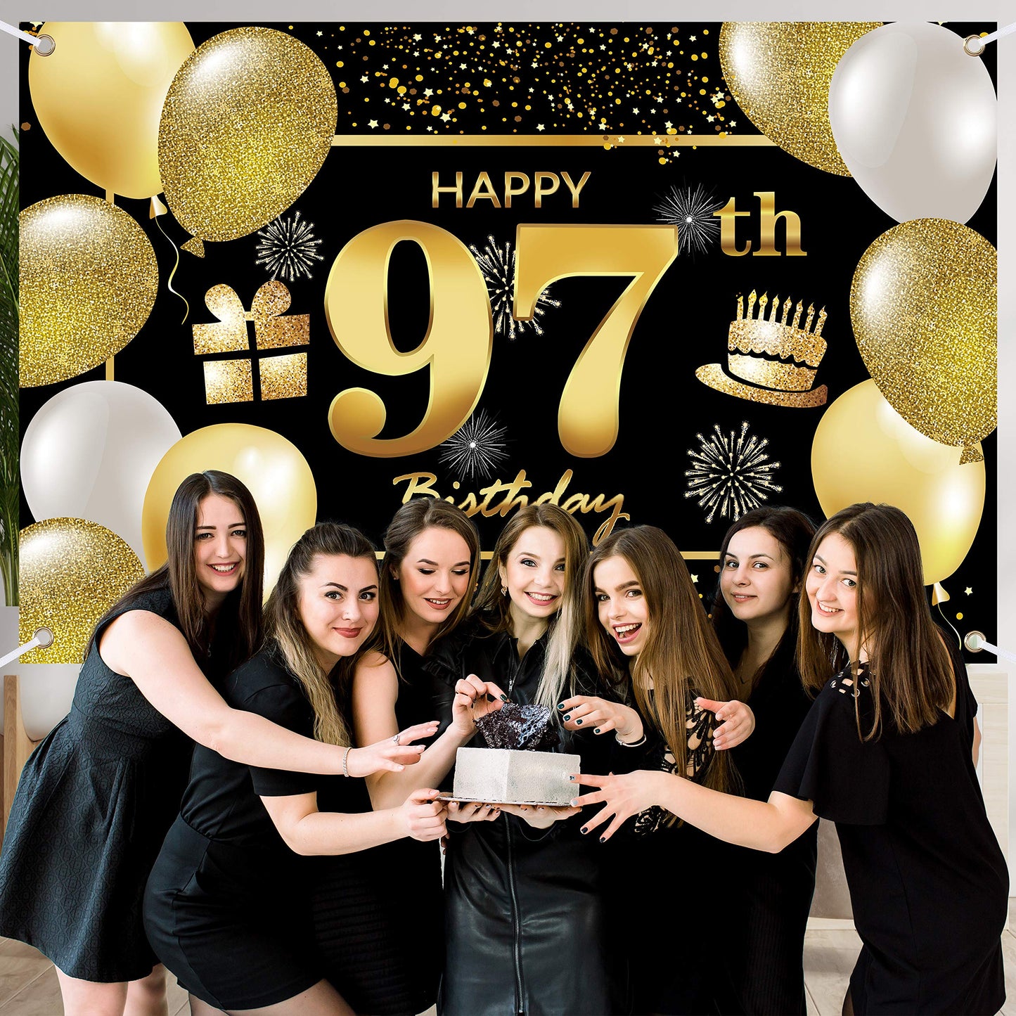 97Th Happy Birthday Banner Birthday Decorations For Men Birthday Party Decorations Birthday Backdrop