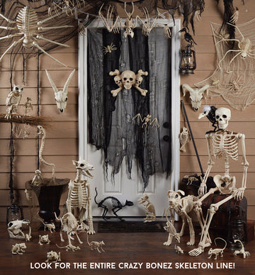 Crazy Bonez Large Skeleton Monkey - 23 Bone Decor, Fun Halloween Prop, Unique Gift Idea