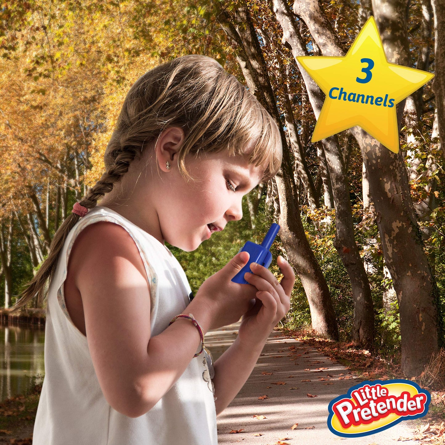 Little Pretender - 2 Pack Walkie Talkies For Kids, 2 Mile Range, 3 Channels, Includes Built In Flash Light | Kids Walkie Talkies