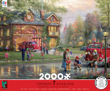 Ceaco - Thomas Kinkade - Hometown Firehouse - 2000 Piece Jigsaw Puzzle