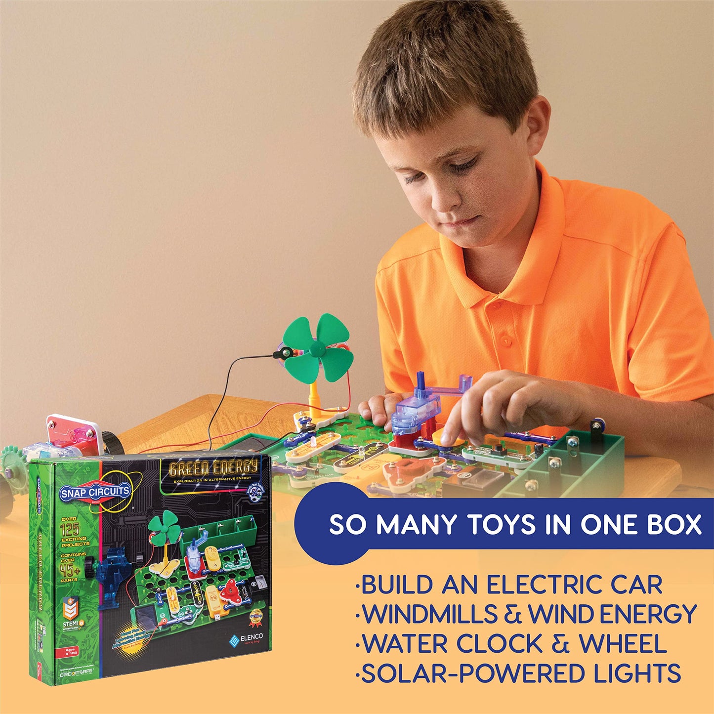 Snap Circuits Green Energy Electronics Exploration Kit | Over 125 Exciting Stem Projects | Full Color Project Manual | 45+ Snap