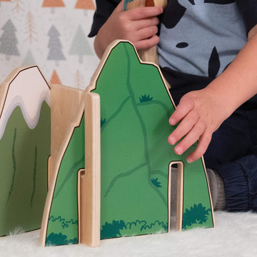 The Freckled Frog - Ff433 Happy Architect - Dinosaurs - Set Of 22 - Ages 2+ - Wooden Blocks For Preschoolers And Elementary Aged Kids - Create Prehistoric Habitats For Jurassic Adventures