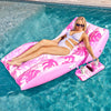SLOOSH Inflatable Pool Floats mature-themed - Extreme Comfort Pool Lounge Chair with Detachable Cup Holder Heavy Duty Lounger Floating Recliner Blow Up Floaties Water Floaty Lake Beach Tanning Float (Pink)