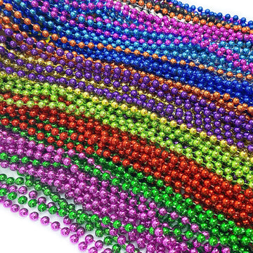 GiftExpress 72 pack Mardi Gras Beads Bulk, Mardi Gras Beads Necklaces Assortment, Throw Beads in Bulk, Gasparilla beads