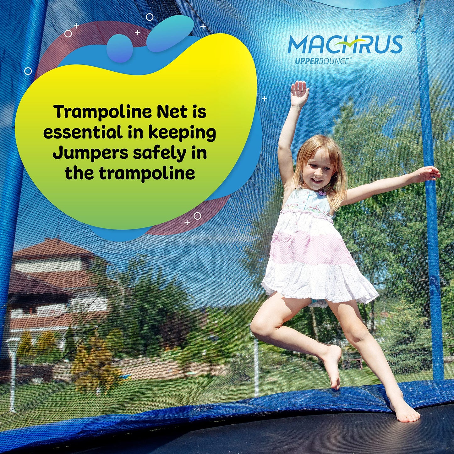 Upper Bounce Round Trampoline Safety Netround Trampolines Using Variant Straight Poles Breathable Weather Resistant Trampolines