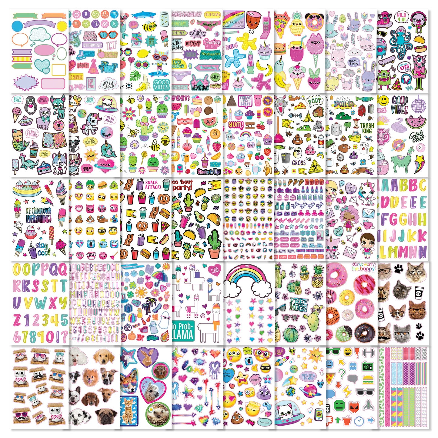 Fashion Angels 1000+ Ridiculously Cute Stickers For Kids - Fun Craft Stickers For Scrapbooks, Planners, Gifts And Rewards, 40-Page Sticker Book For Kids Ages 6+ And Up
