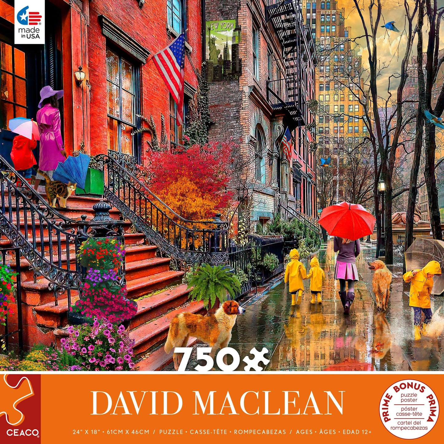 Ceaco - David Maclean - Rainy Day In New York - 750 Piece Jigsaw Puzzle