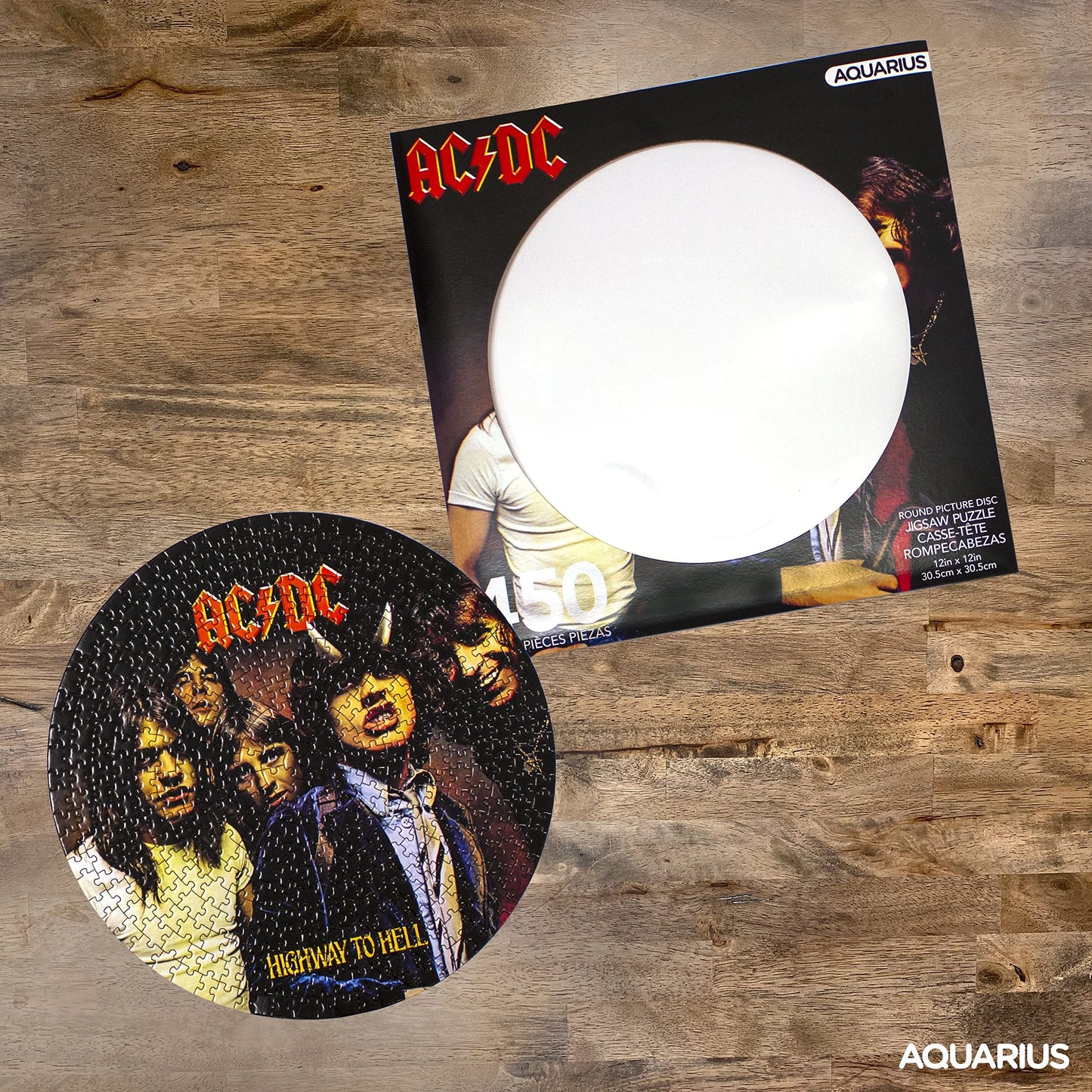 Aquarius Ac/Dc Highway To Hell Record Disc Puzzle (450 Piece Jigsaw Puzzle) - Officially Licensed Ac/Dc Merchandise & Collectibles - Glare Free - Precision Fit - 12 X 12 Inches