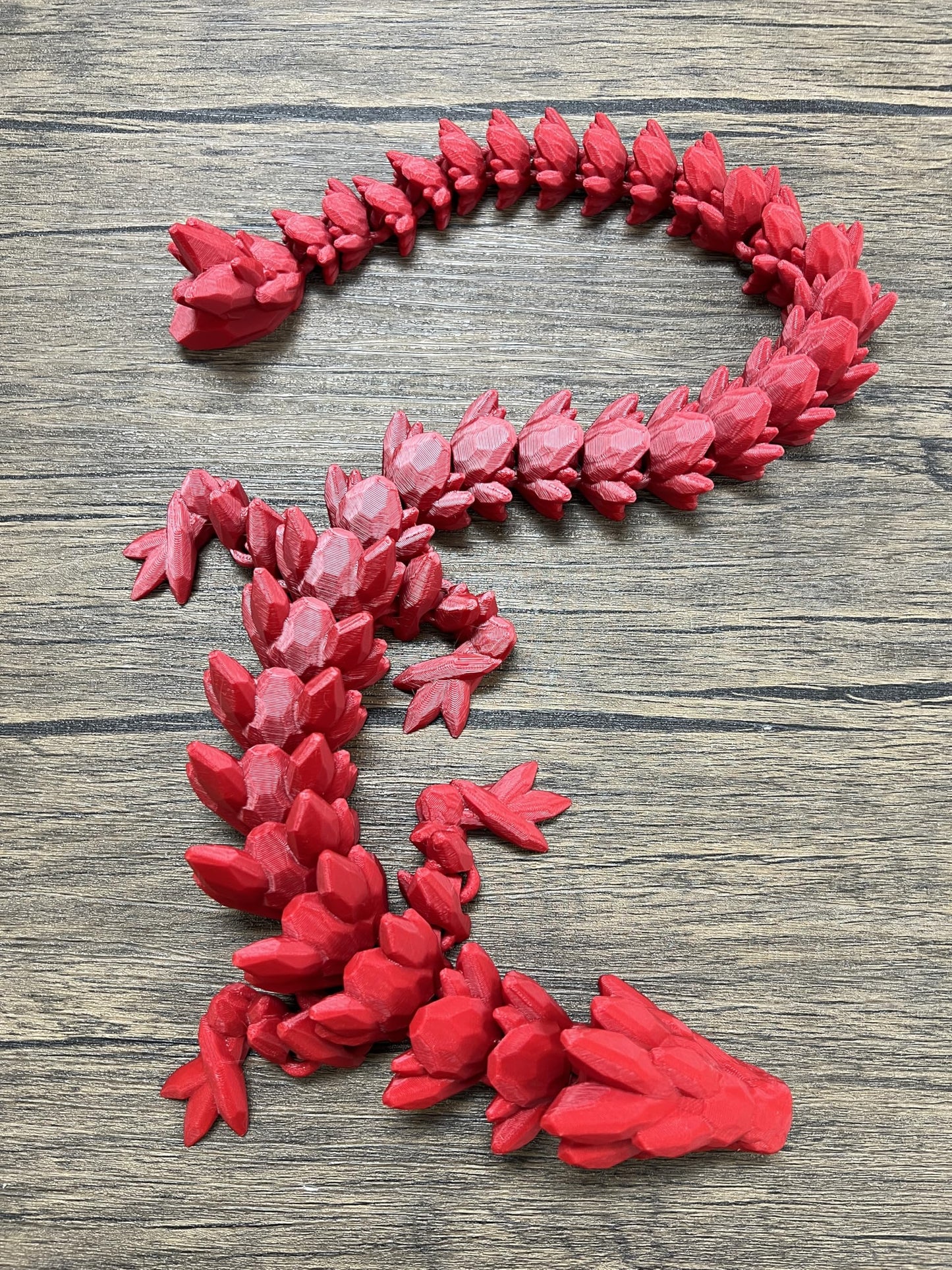 Munnygrubbers - Xl 26' Crystal Dragon Fidget Toy - Heavy Duty - 3D Printed Flexible Articulating Dragon Plastic Collectible Figurine - Surprise Egg Compatible - (Fer Dragon)