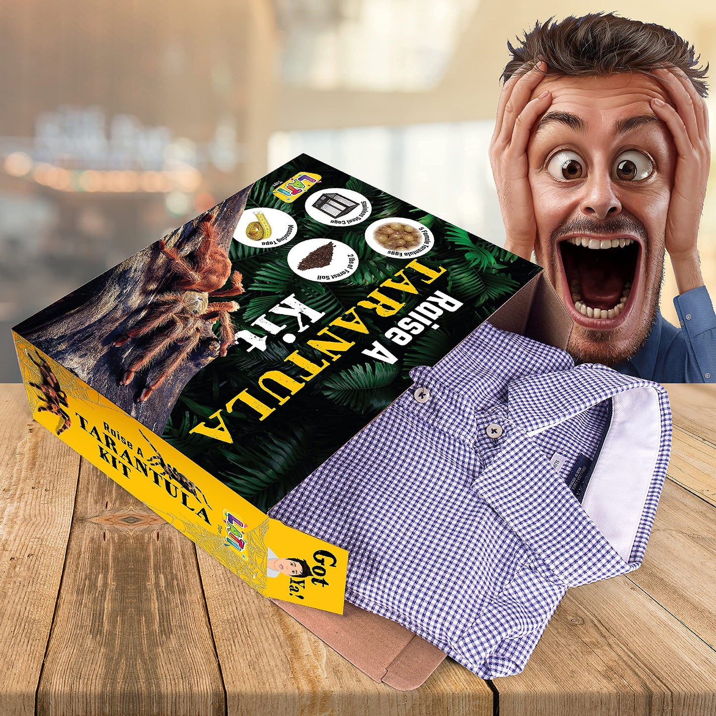 LATI TOYS Prank Tarantula Raise - Wrap Your Real Gift in a Prank Funny Gag Joke Gift Box ; Awesome Novelty Gift Box for Any mature-themed or Kid! Gag Party Funny Silly Joke Gift No Contents Added