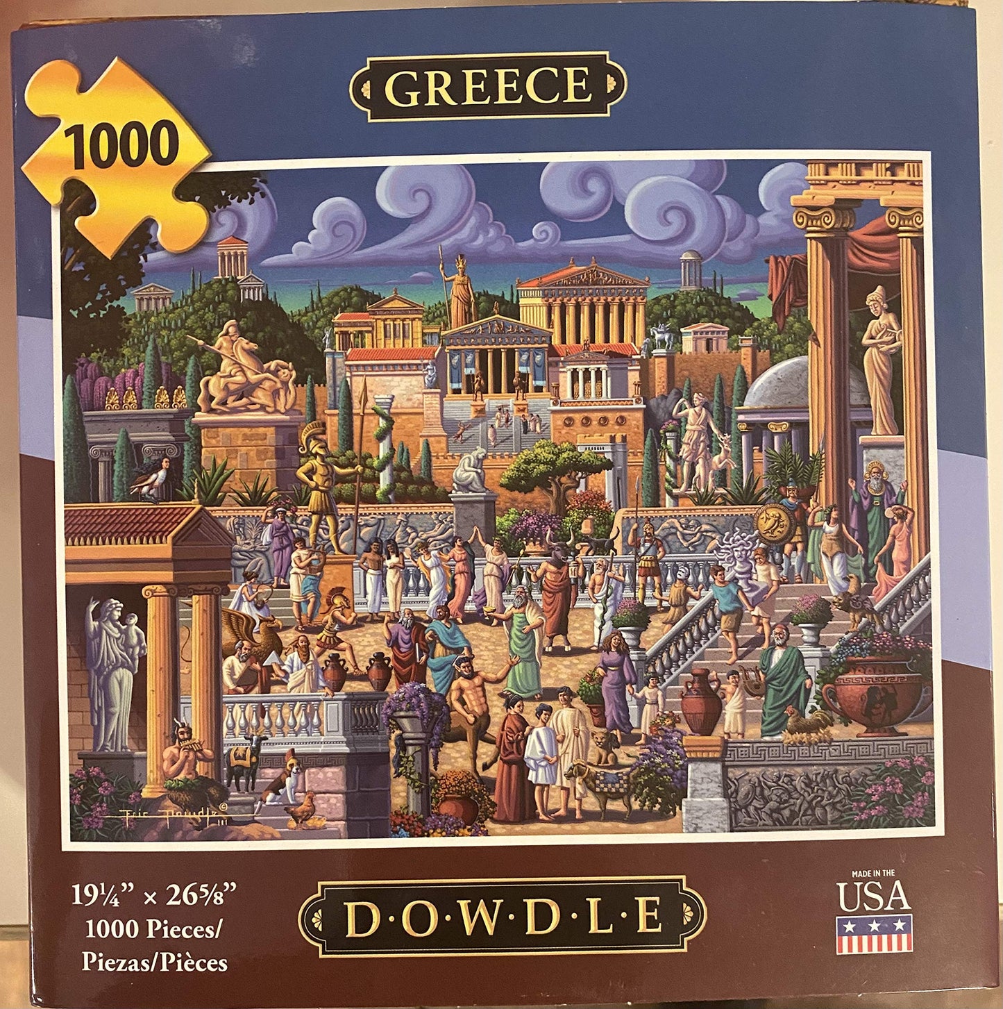 Greece 1000 Piece Dowdle Puzzle 19.25 X 26.625 Inches Made In Usa
