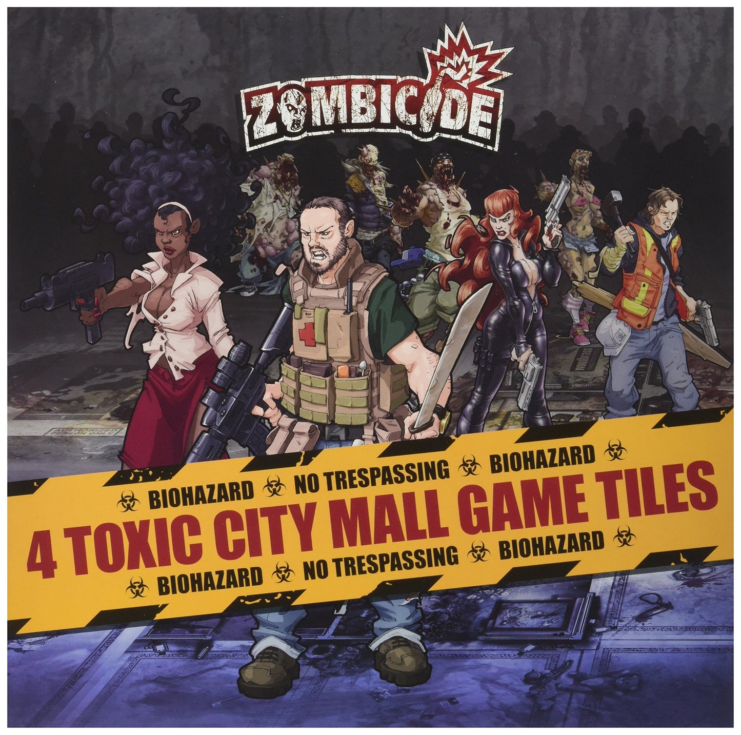 Zombicide 4 Toxic City Mall Game Tiles - Expand Your Zombicide Adventures in The Toxic City Mall! Cooperative Strategy Game, Age