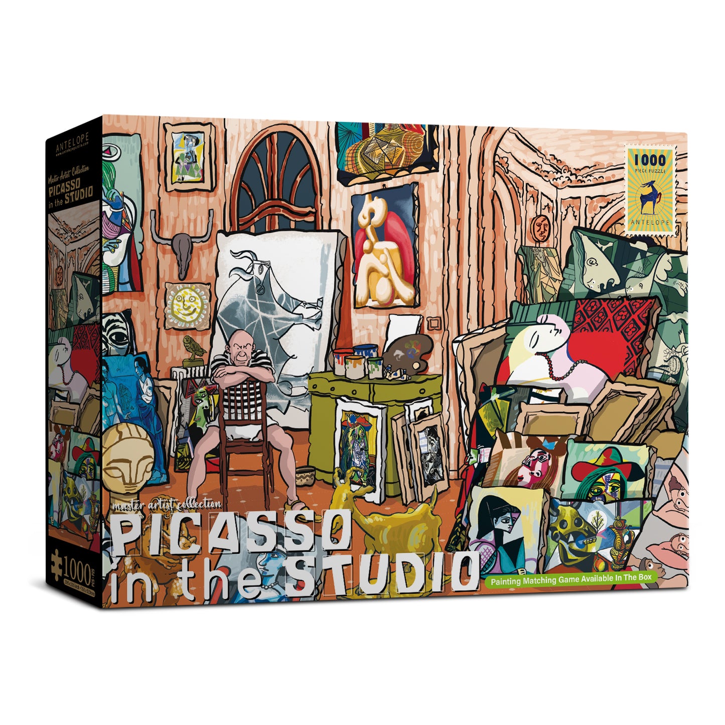 Antelope - 1000 Piece Puzzle For Adults, Pablo Picasso Studio Jigsaw Puzzles 1000 Pieces, High Resolution, Matte Finish, Smooth Edging, No Dust Creative Artistic Puzzle