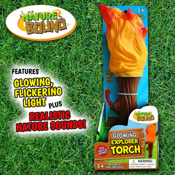 Nature Bound Explorer Torch Campfire Light: Glowing & Flickering Light With Nature Sound Effects - Indoor & Outdoor Play, Camping Adventures, And Pretend Campfires