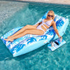 SLOOSH Inflatable Pool Floats mature-themed - Extreme Comfort Pool Lounge Chair with Detachable Cup Holder Heavy Duty Lounger Floating Recliner Blow Up Floaties Water Floaty Lake Beach Tanning Float (Blue)