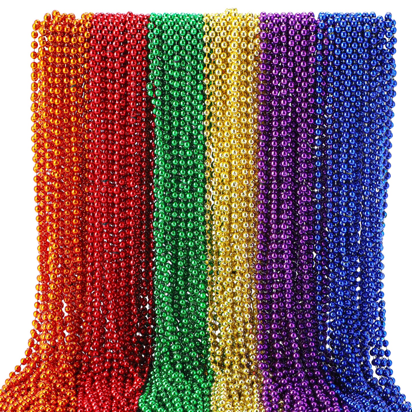 Joyin 72 Pcs Mardi Gras Beads Necklace, 6 Colors Bead Necklace Set For Mardi Gras Party Favors Supplies, Costume Accessories, Ma