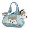 Aurora® Fashionable Fancy Pals™ Peek-A-Boo Husky Stuffed Animal - On-The-Go Companions - Stylish Accessories - Multicolor 7 Inches