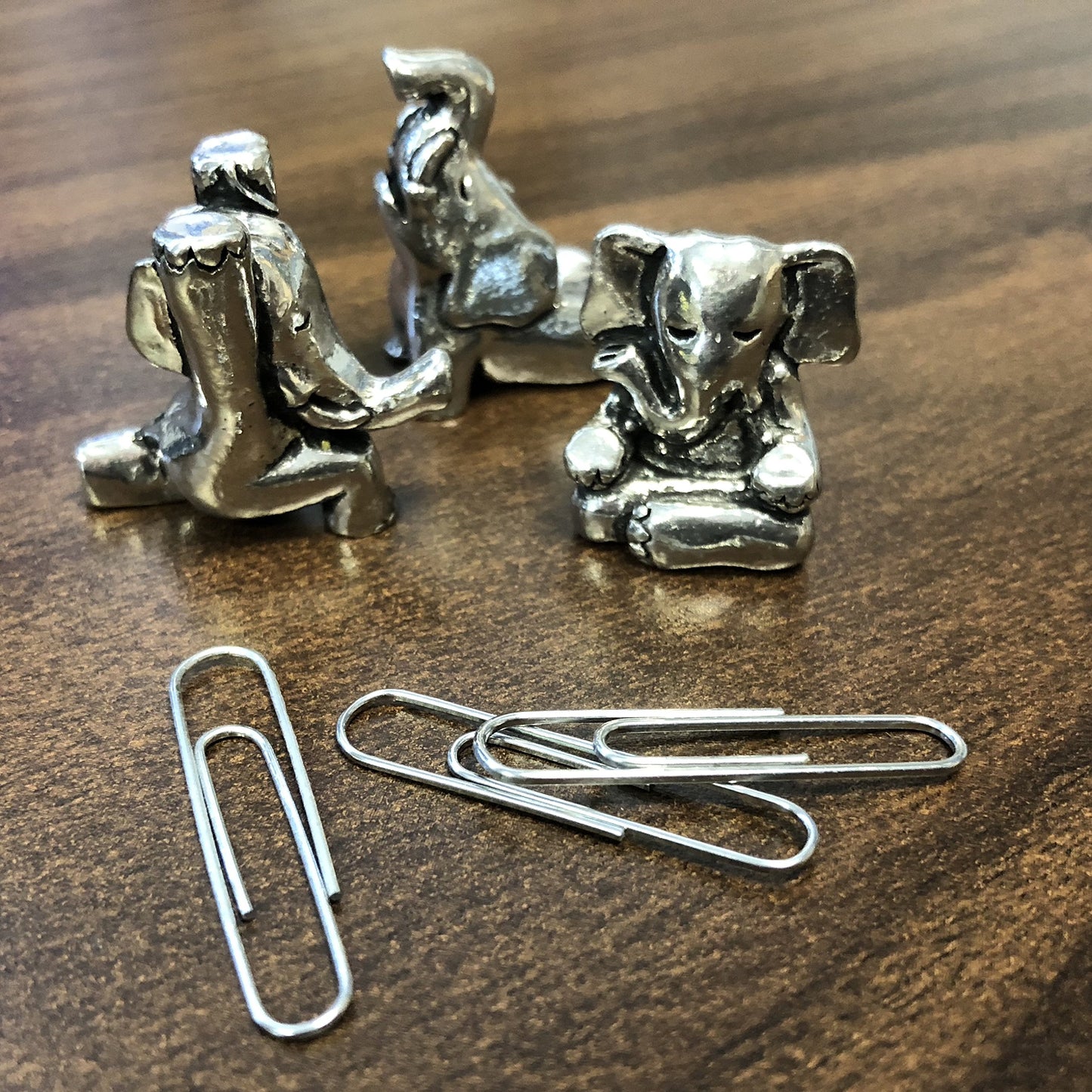 Basic Spirit Yoga Elephant Poses Pewter Miniature Figurines Namaste Meditation Zen Statue Gift