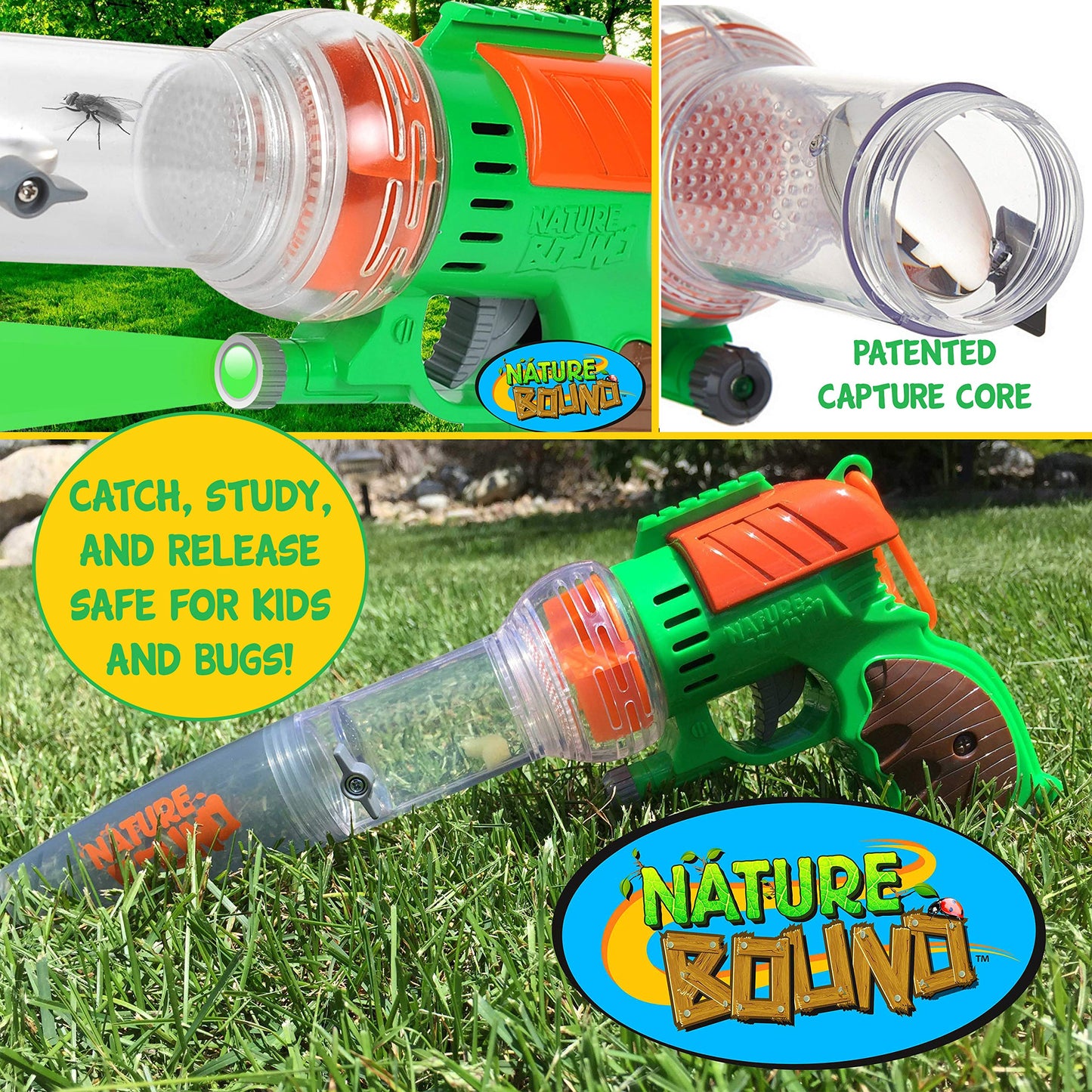 Nature Bound Bug Catcher Vacuum With Light Up Critter Habitat Case For Backyard Exploration - Complete Kit For Kids Includes Vacuum And Cage, Green (Original Style)