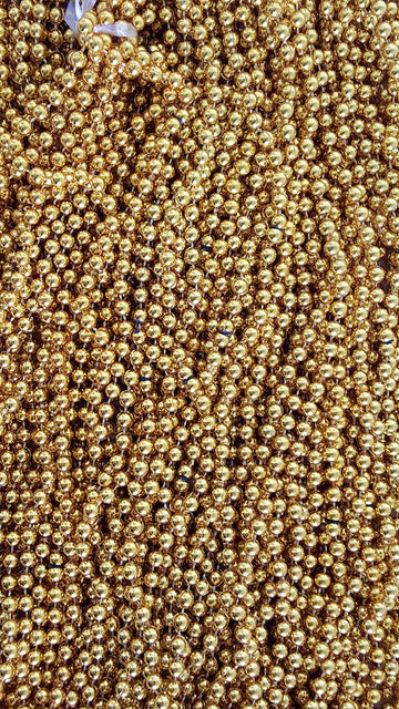 Dondor Festive Metallic Beaded Necklaces (72 Pack, GOLD)