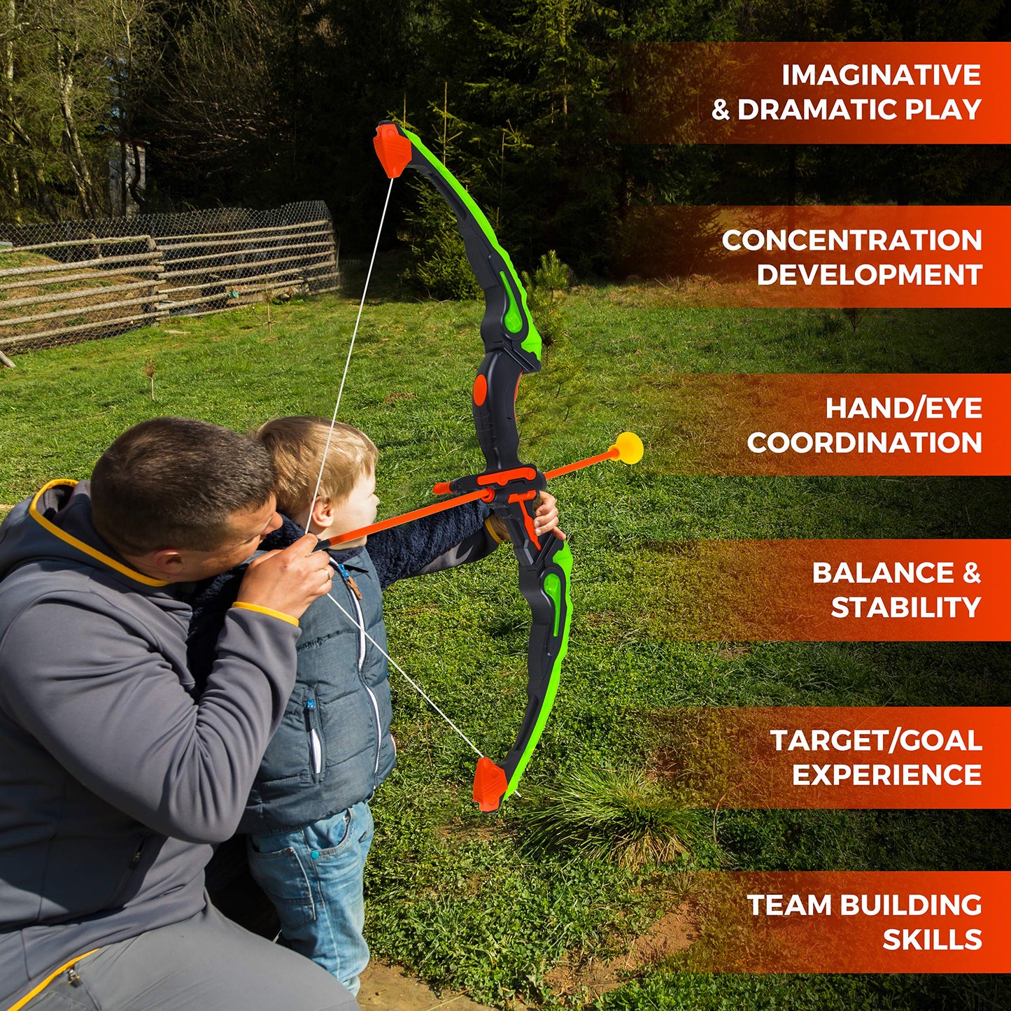Toyvelt Kids Bow And Arrow Set With Led Lights, 10 Suction Arrows, Target & Quiver, Kids Archery Set, Toy Bow And Arrow For Kids