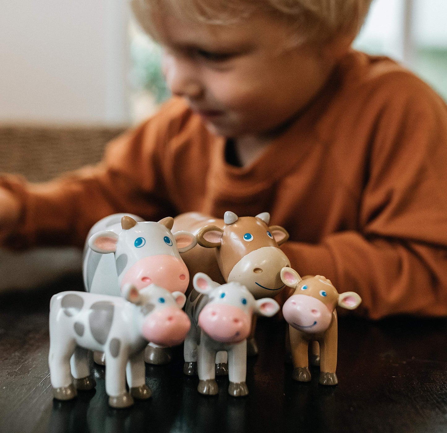 Haba Little Friends Spotted Calf - 2.75' Farm Animal Toy Figure