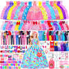 342 Pcs Doll Clothes And Accessories With Doll, Princess Gowns, Fashion Dresses, Top, Pants, Swimsuits, Shoes, Hangers And Other Accessories, Doll Playset Dress Up Toy For Girls Toddlers Gift Toys