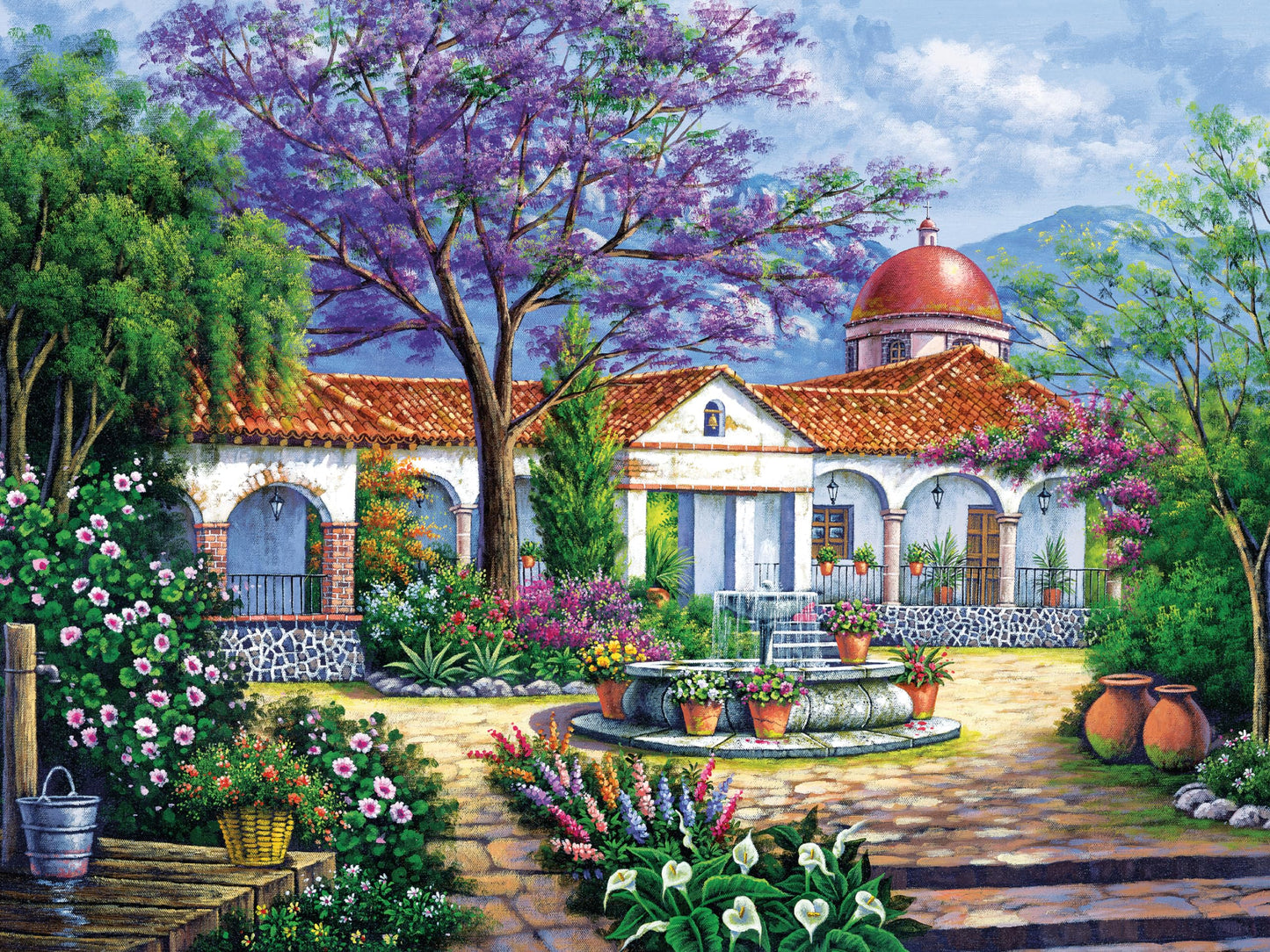 Ceaco - Arturo Zarraga - Hacienda With Patio - 500 Piece Jigsaw Puzzle