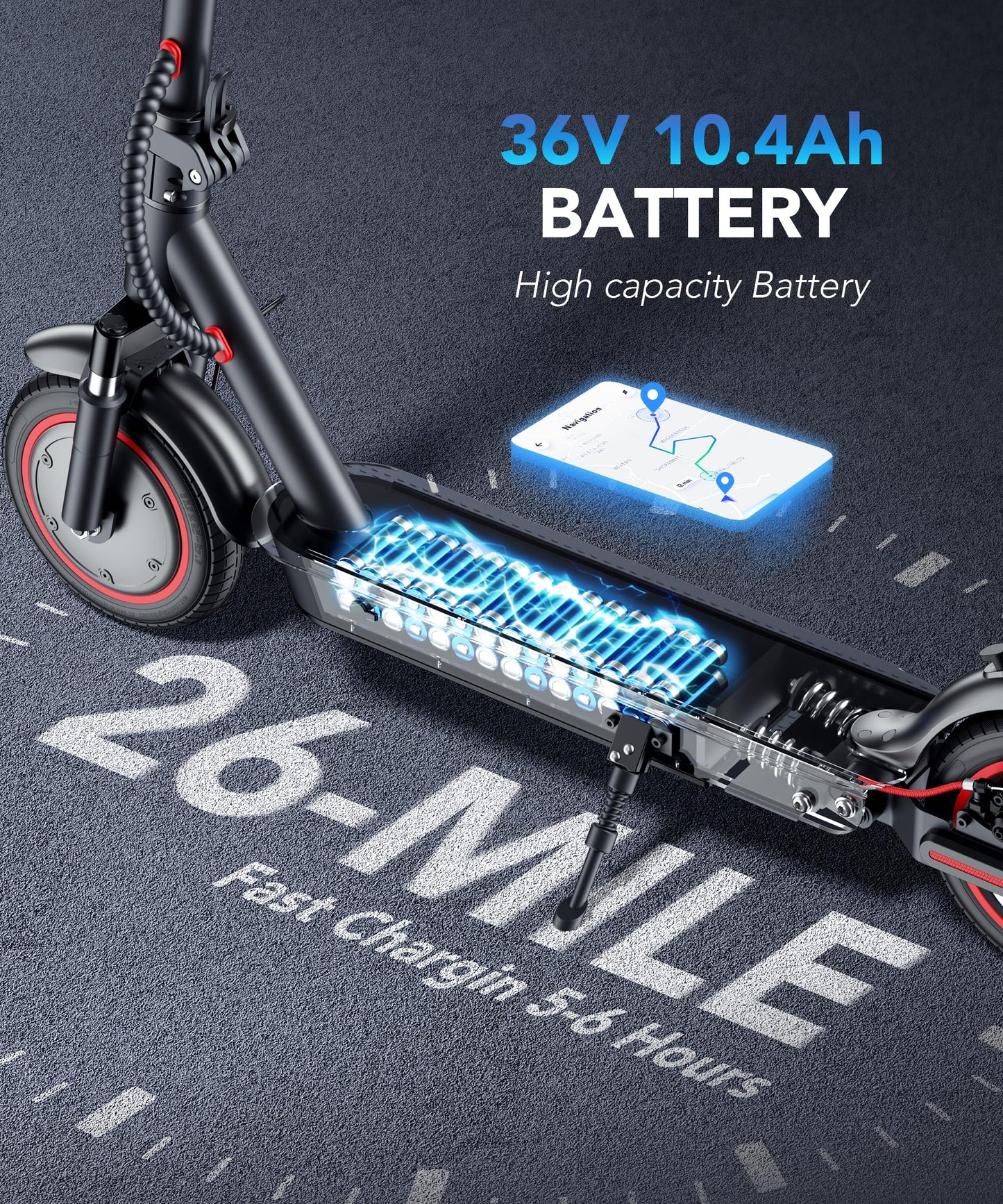 Electric Scooter 500W Motor 26 Miles Range Up To 18 Mph Dual Braking Hydraulic Shock Absorbers Portable Folding Electric Scooter