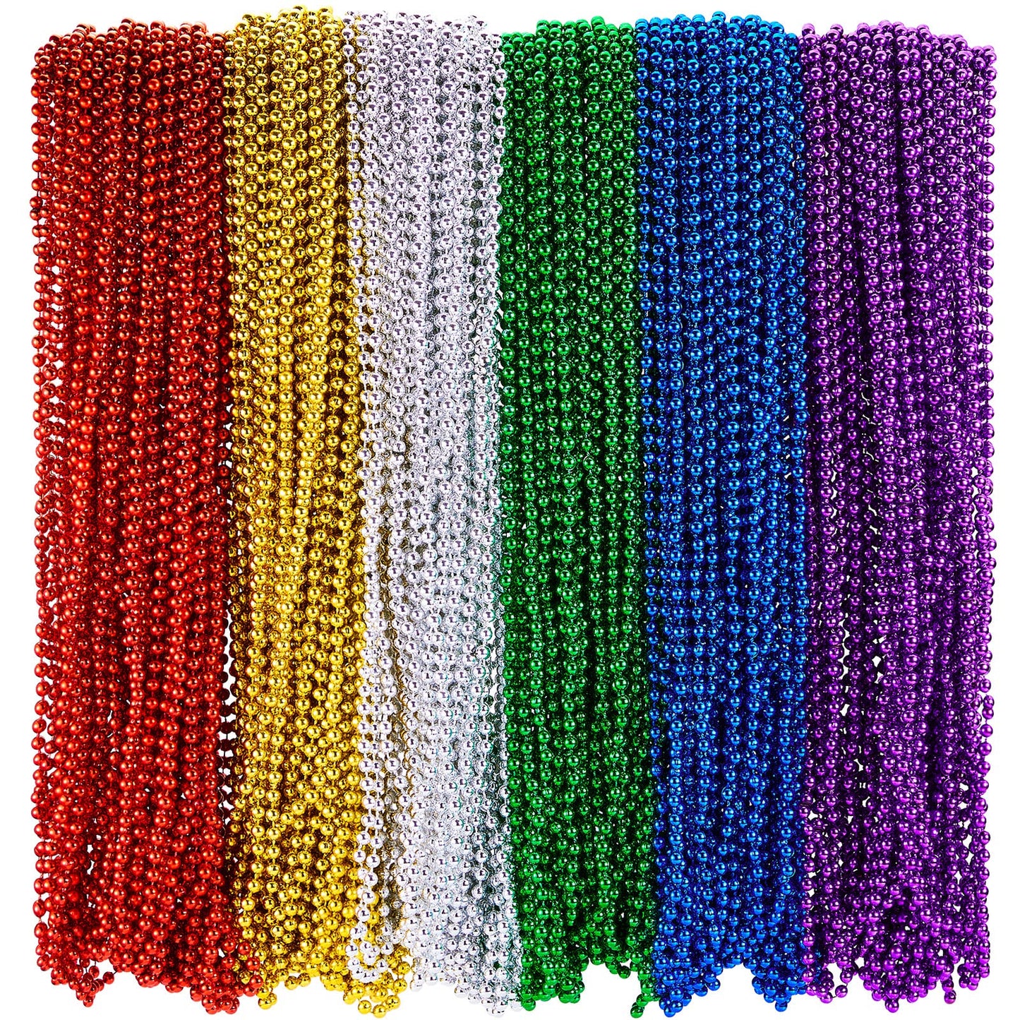 Henoyso 240 Pcs Mardi Gras Beads Necklaces Bulk 32'' 6Mm Pride Beads Necklace Rainbow Necklaces For Unisex Gay Pride Month Parad
