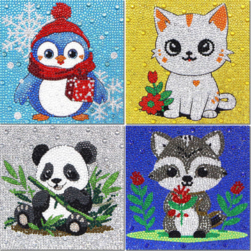 Libfx Diamond Art Kits For Kids 4 Pcs Diamond Art For Kids Girls Boys Beginners Arts And Crafts For Kids Ages 8-12 (Dw-001)