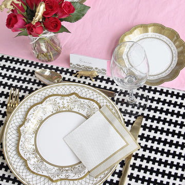 Talking Tables Gold Paper Plates - Pack of 12, 8" Diameter, Ideal for Parties, Weddings, and Anniversaries, Model PPG-PLATE-MED
