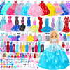 Style Shine 70 Pcs Doll Clothes And Accessories,4 Wedding Gowns 2 Evening Dresses 8 Fashion Dresses 6 Set Casual Outfit Top And