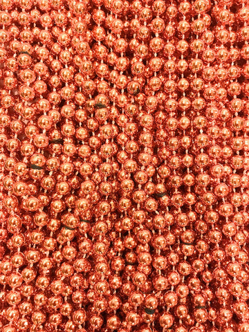 Mardi Gras Beads 33 inch 7mm, 12 Dozen, 144 Pieces, Orange Necklaces with Doubloon