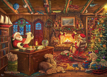 Ceaco - Thomas Kinkade - Holiday - Santa Checking His List - 1000 Piece Jigsaw Puzzle