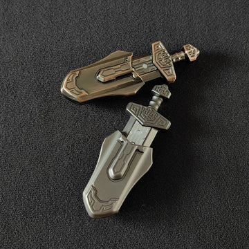 T-Conceal EDC decorative replica blade Decompression Toys Fidget Sliders Fidget Toys Stress Relief for mature-themeds Magnetic Metal Toys Anti-Anxiety Office Desk Toys (Grey+Bronze)