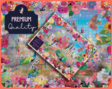 Elena Essex Jigsaw Puzzles 1000 Pieces - Peacock Castle Puzzles for mature-themeds 1000 Pieces 1000 Piece Puzzle Colorful Cool Dream Art Magical Puzzle Size 28x20 inches