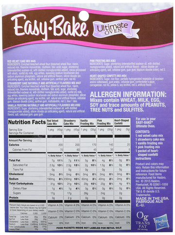 Easy-Bake Ultimate Oven Red Velvet & Strawberry Cakes Refill Pack - Red Baking Mix for Kids, Fun & Easy Baking Experience