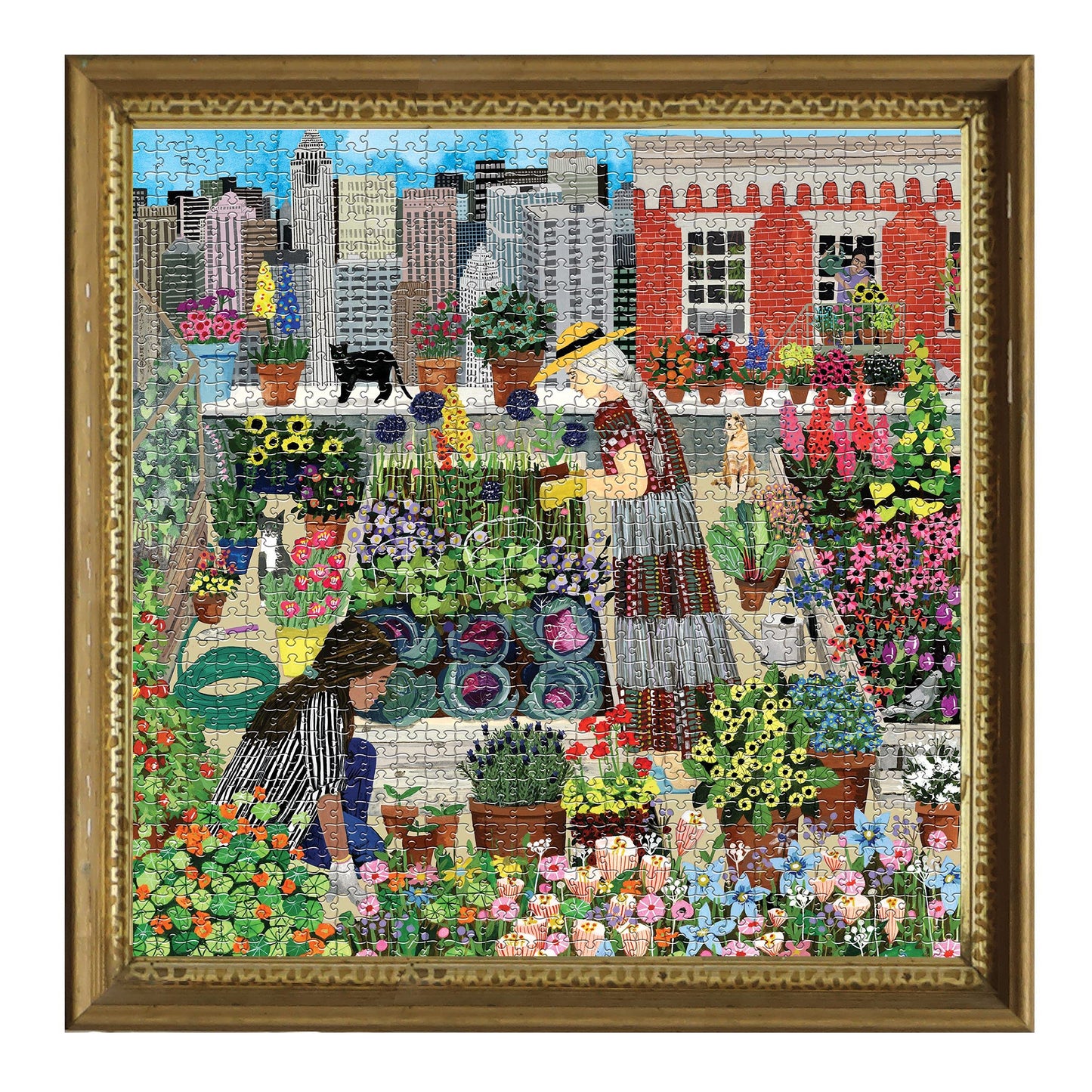 eeBoo 1000 Piece Urban Gardening Jigsaw Puzzle, Glossy Cardboard, Multicolor, Model PZTUBG, Perfect for Adults and Families
