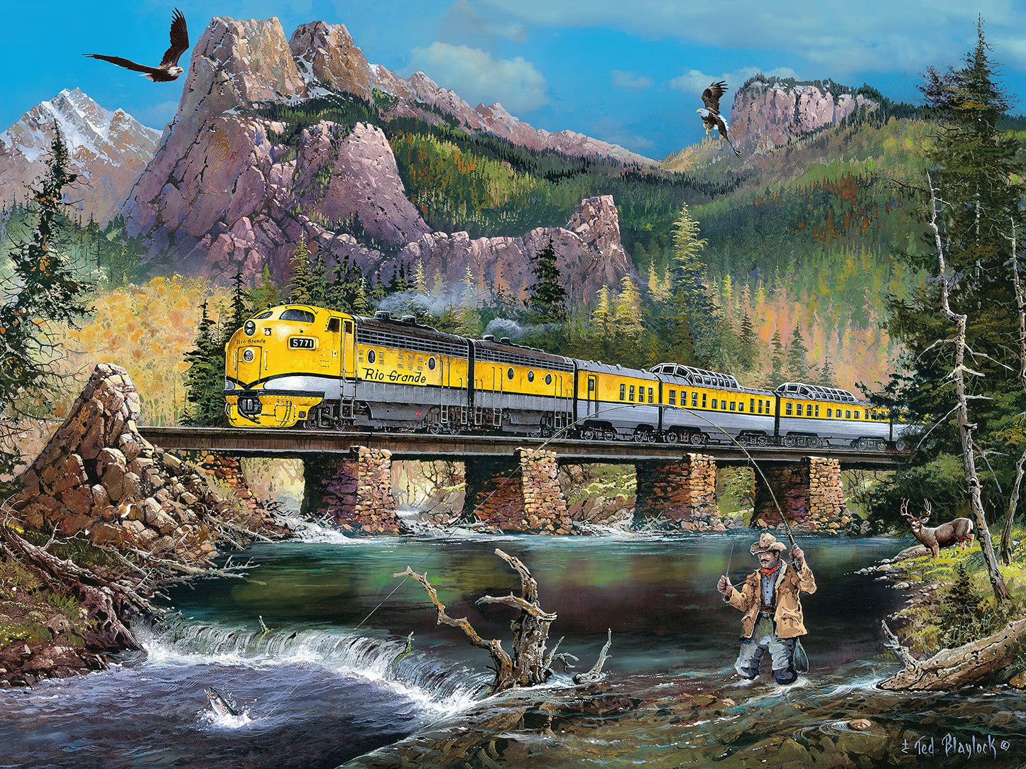 Ceaco 750 Piece Jigsaw Puzzle - Ted Blaylock Western Bound, 24x18, Multicolor, Cardboard
