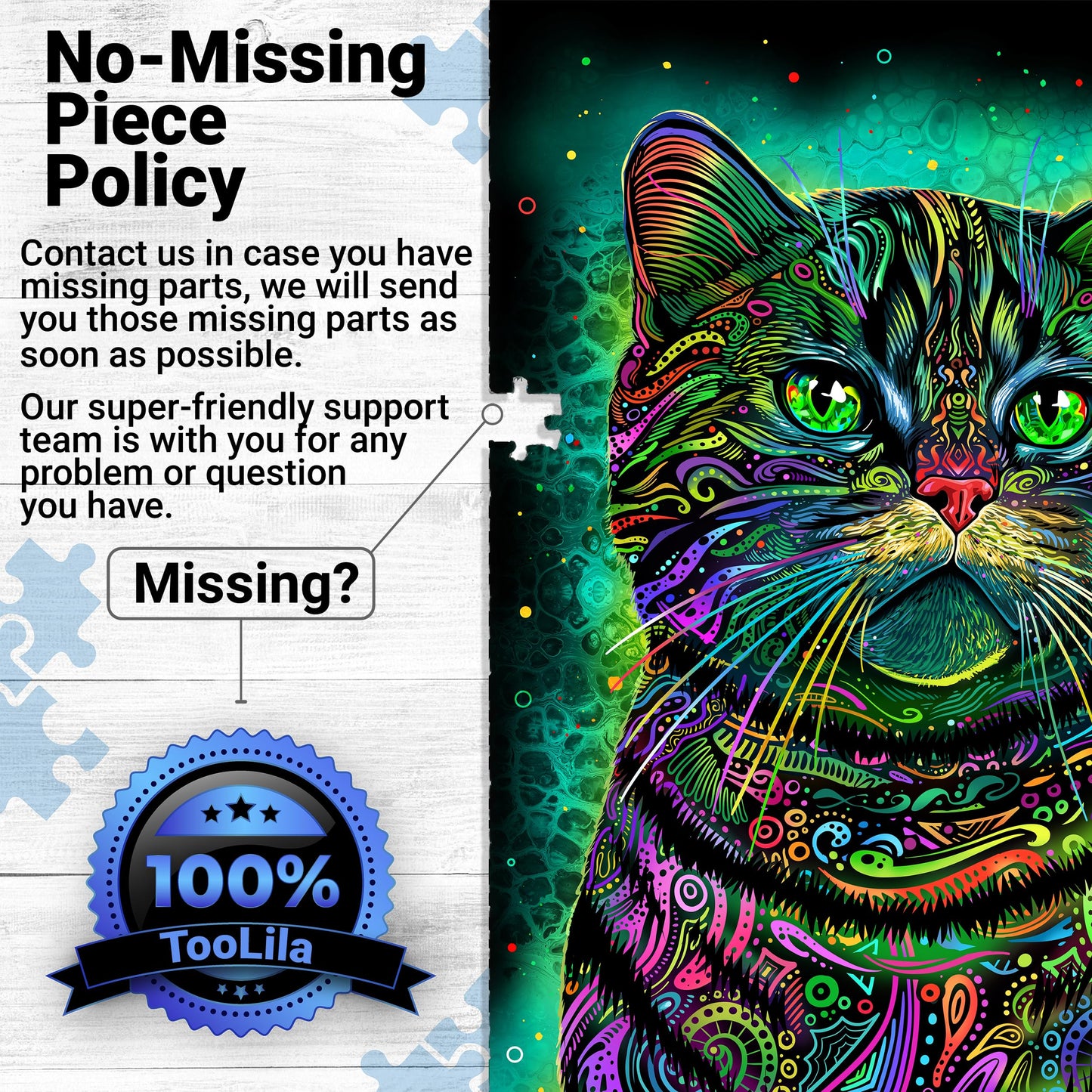 Toolila 1000 Piece Art Puzzle For Adults, Apollo The Cat, 20X28 Inches, Jigsaw Puzzles 1000 Pieces, High-Resolution 300 Dpi, Inc