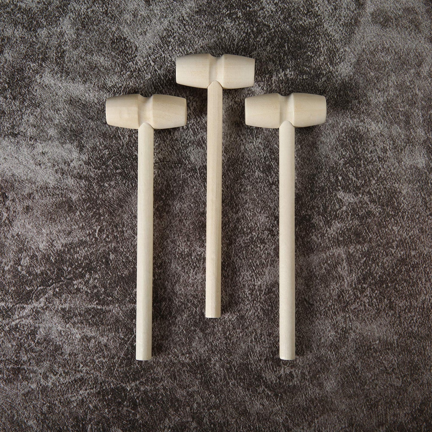 24 Pcs Mini Wooden Hammers For Breakable Chocolate, Natural Wood Toy Mallets For Kids