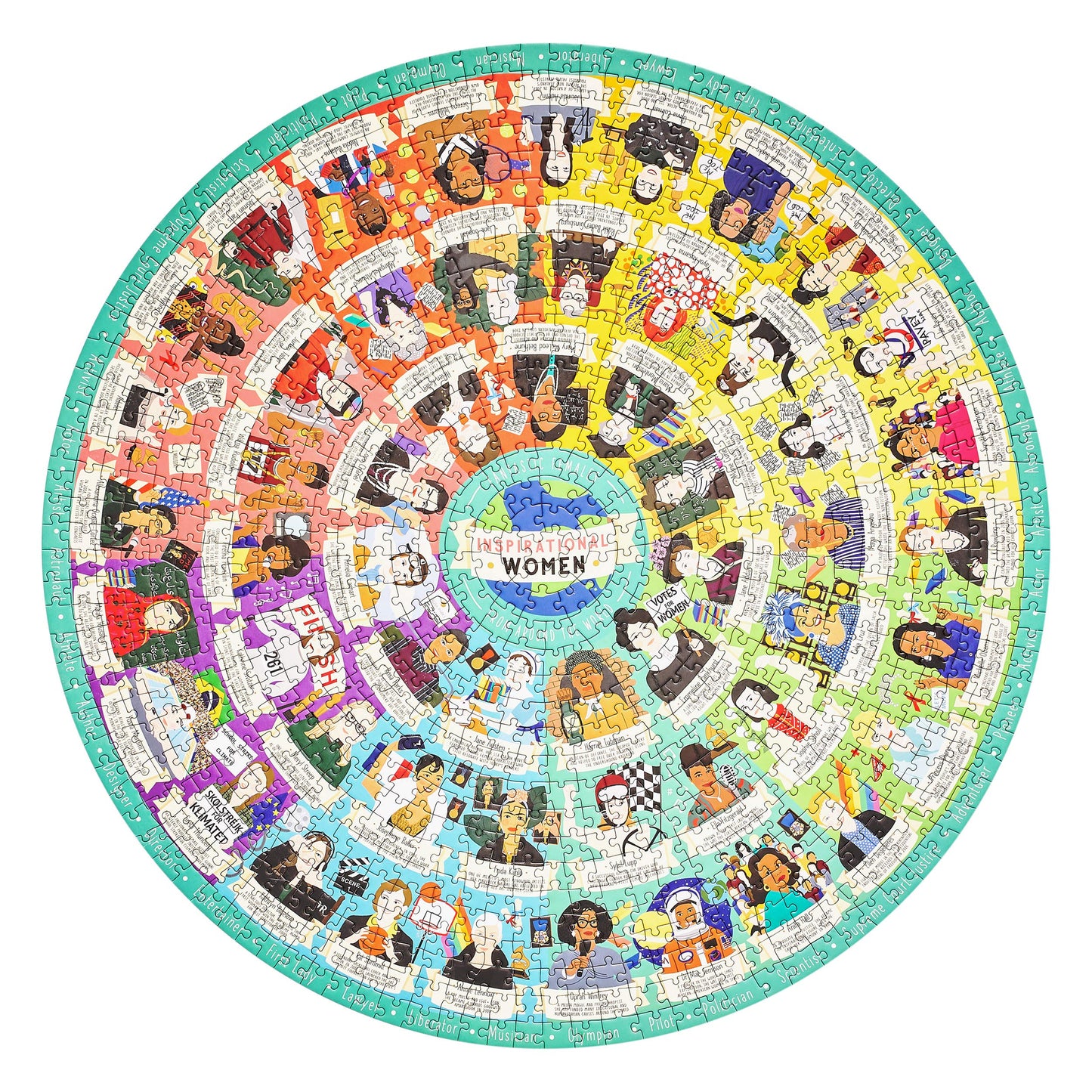 Ridley’S Inspirational Women Feminist Circular Jigsaw Puzzle, 1000-Piece Puzzle – Features 54 Inspirational Feminist Icons, Educational Jigsaw Puzzle For Women, Men And Kids – Makes A Great Gift Idea