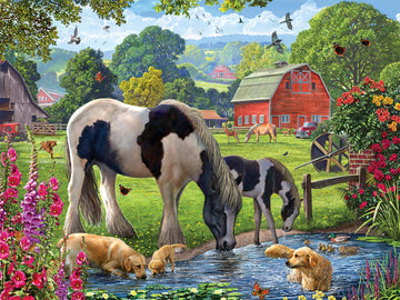 Ceaco Horses and Hounds 300-Piece Oversized Jigsaw Puzzle, Multicolor, 24 x 18, Cardboard, Model 2215-31