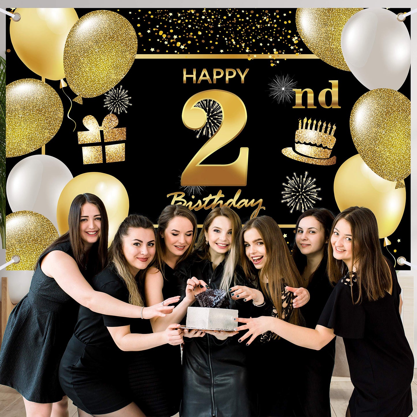 2Nd Happy Birthday Banner Birthday Decorations For Men Birthday Party Decorations Birthday Backdrop