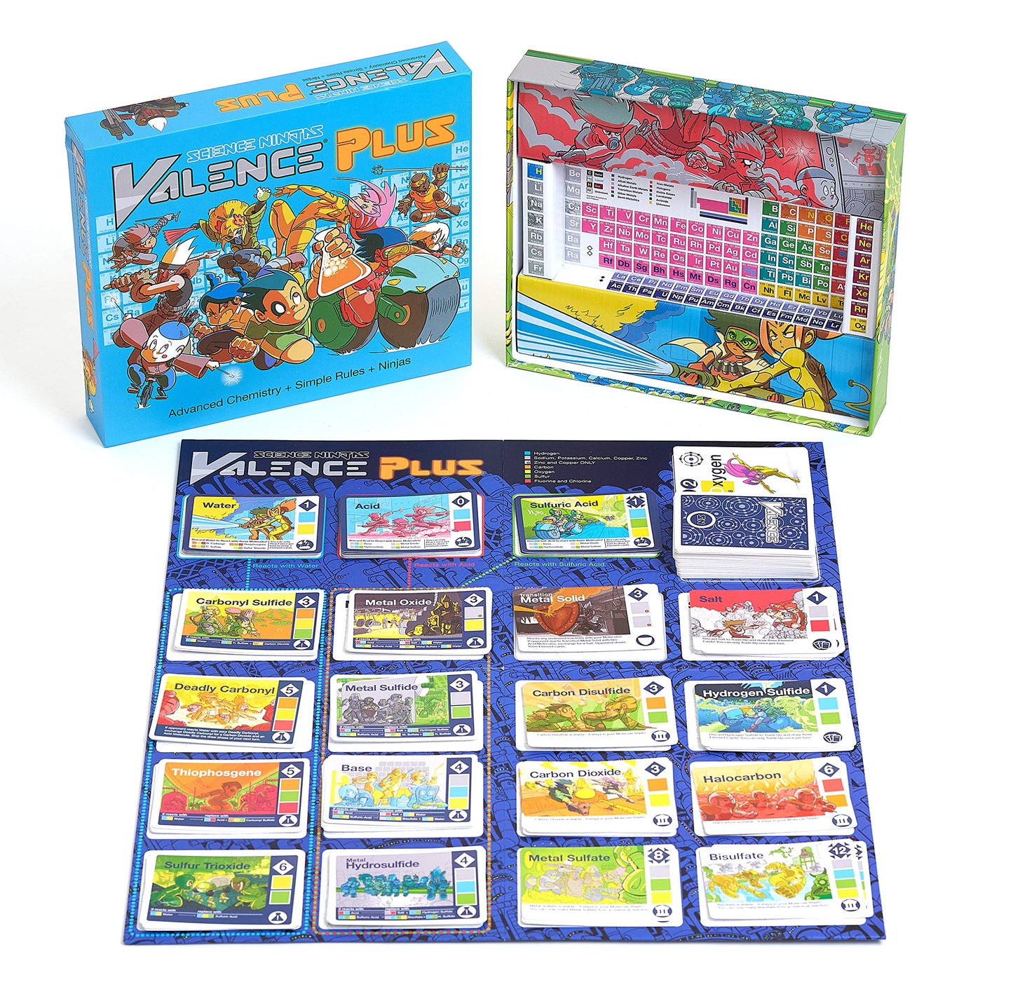 Valence Plus Card Game - Periodic Table Of Elements Card Game, Strategy Card Game, Science Games & Chemistry Set, Kids Educational Games With Simple Rules & Ninjas, Molecules & Element Games For Kids