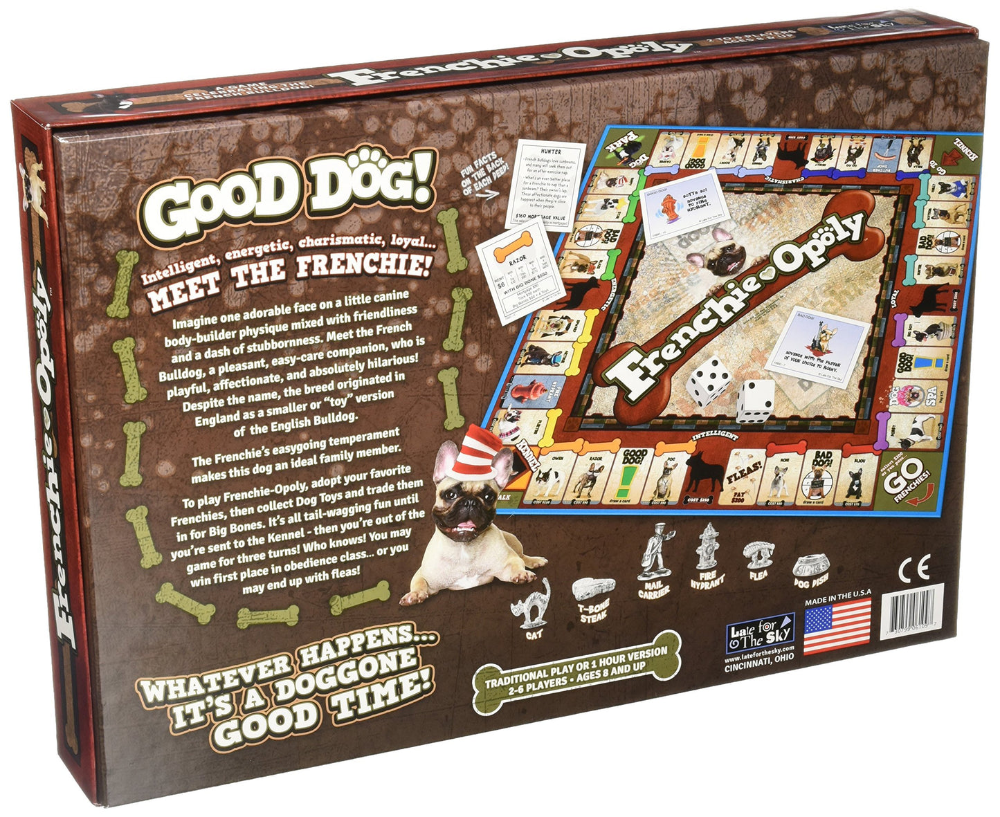 Late for the Sky Frenchie-Opoly Game - Wood, Brindle/White/Black - Model 5514880
