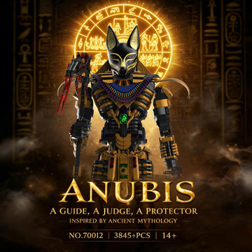 JMBricklayer 3845PCS Anubis Egyptian God LED Light Up Building Blocks Mech Model Kit Statue Display Mythology Collectible Home Decor Gift for Adults Fantasy History Halloween Christmas Birthday Ancient Afterlife Scale of Judg