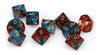 Chessex Manufacturing Chx26262 Red & Teal Gemini No7 Gold Numbers D10 Dice - Set Of 10