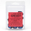 Chessex Manufacturing Chx26258 Black Starlight Clamshell Gemini No7 D10 Dice Red Numbers - Pack Of 10